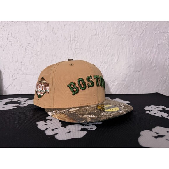 7 1/4 - Boston Red Sox Realtree Fitted Hat Ripstop Beige Two Tone - Mens New Era - Picture 2 of 9